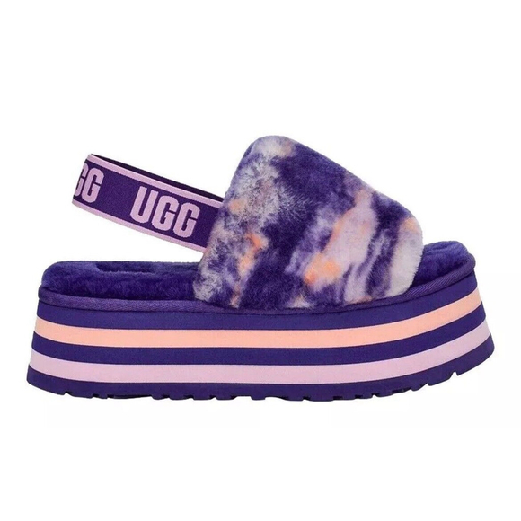 UGG Shoes - UGG DISCO MARBLE FLUFF SLIDE SLIPPER SANDAL/ 1122032 WOMAN’S VIOLET SIZE 9 UK 7
